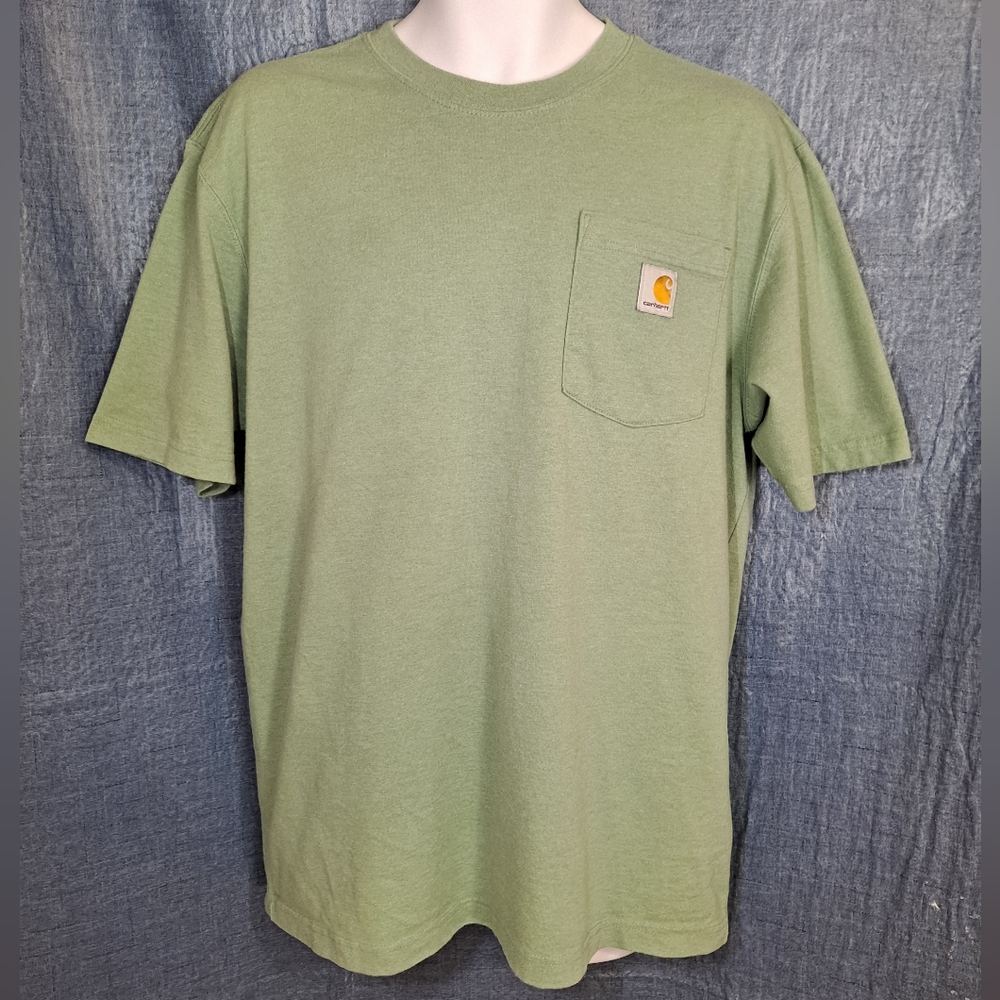 Carhartt Pocket Loose-Fit T-shirt Men's Med. Green Graphic Short Sleeve Classic